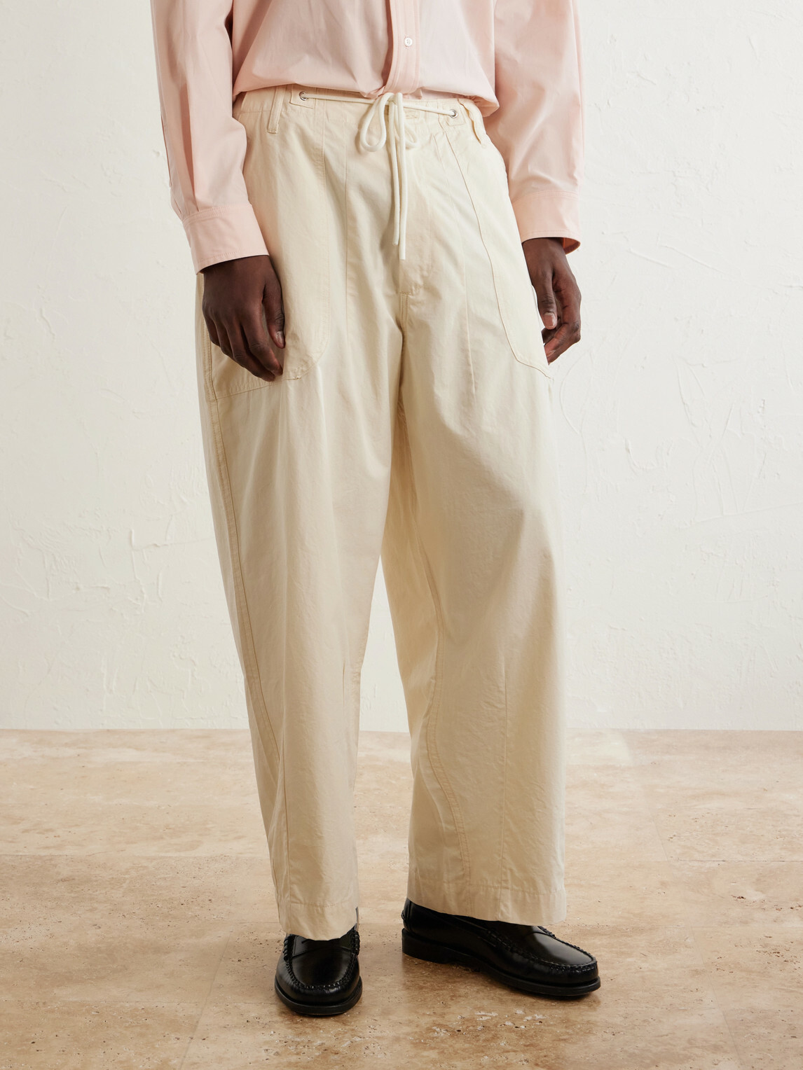 Cherry Los Angeles - Wide-Leg Cotton Twill Trousers - Neutrals