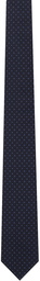 Ferragamo Navy & Blue Gancini Jacquard Tie