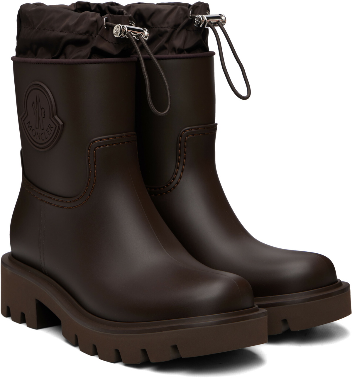 Moncler Brown Kickstream Rain Boots