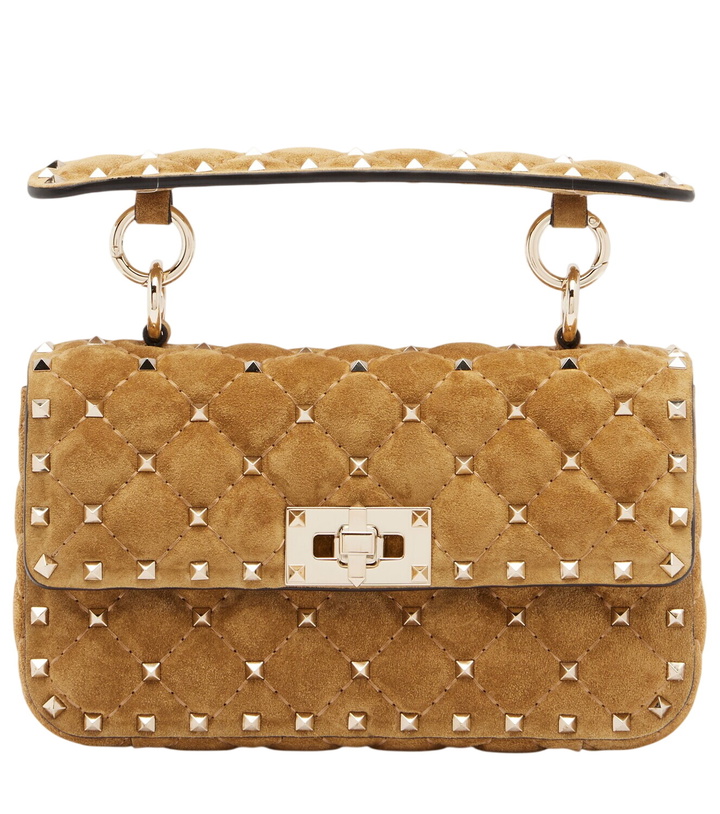 Photo: Valentino Garavani Rockstud Spike Small suede top-handle bag