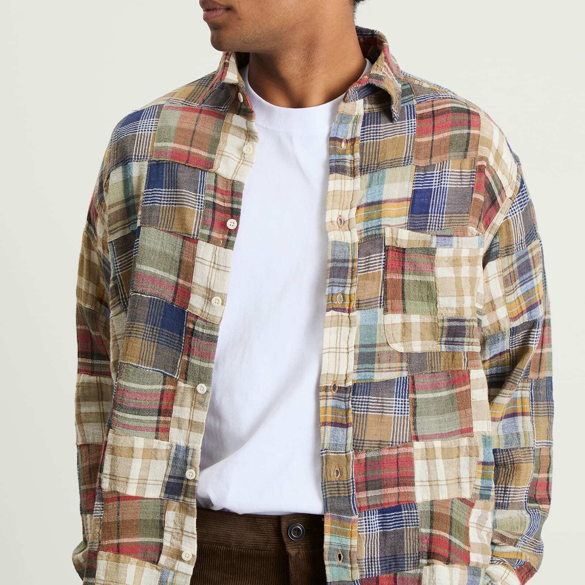 Café Mountain Men's Heritage Shirt in Madras Patchwork