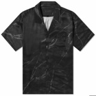 Stampd Men's Marble Camp Collar Vacation Shirt in Black Marble