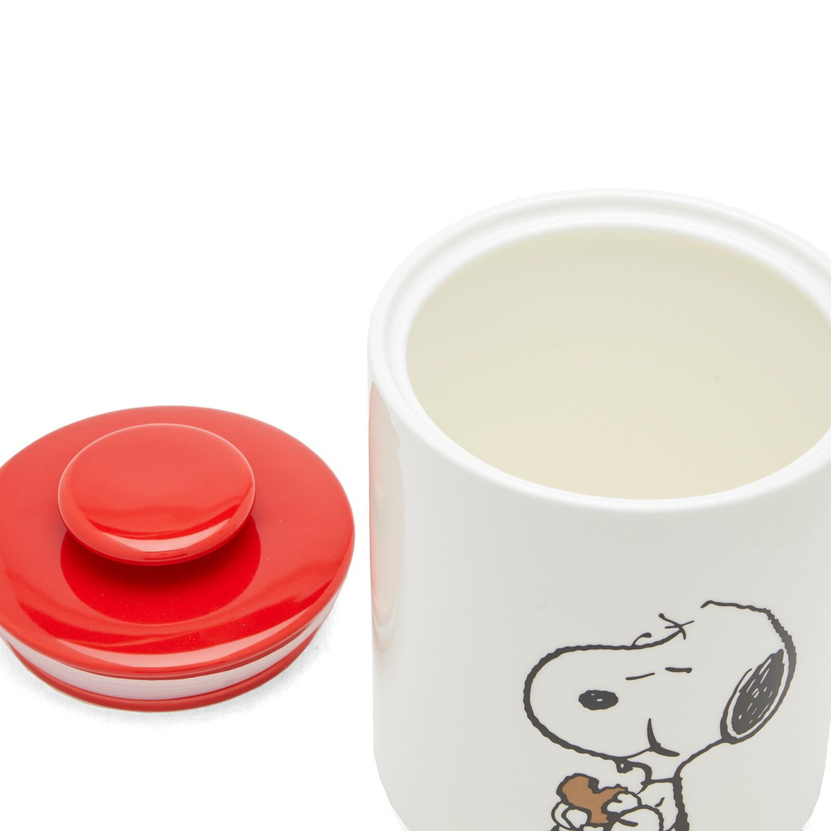 Peanuts Snoopy Cookie Jar in White/Red 