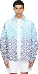 Casablanca Blue Monogram Gradient Jacquard Jacket