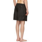 Off-White Black Oversized Rubber Logo Swim Shorts