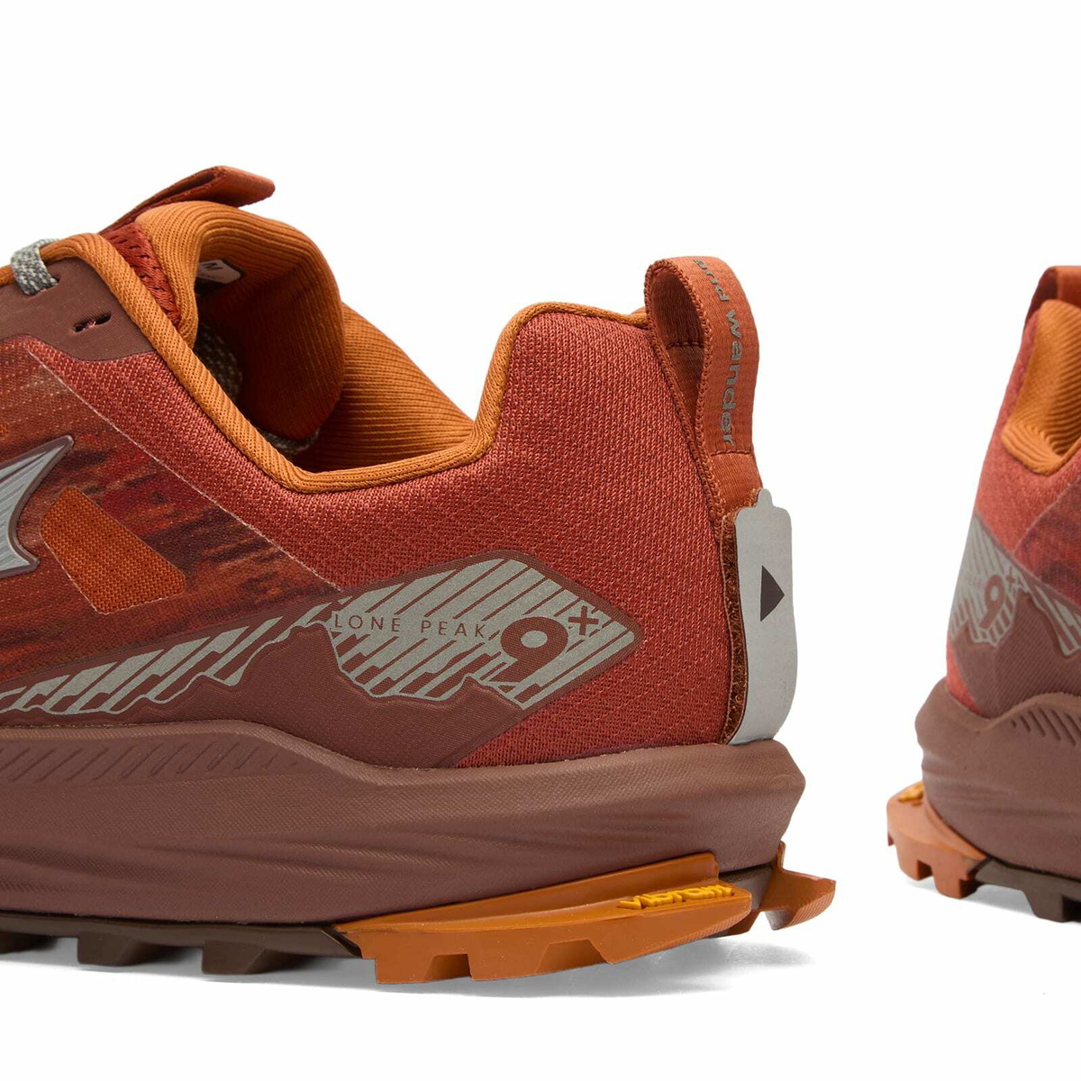 and wander Men's x Altra Lone Peak 9+ Sneakers in Dark Orange