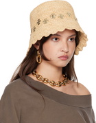 Rabanne Beige Natural Raphia Beach Hat