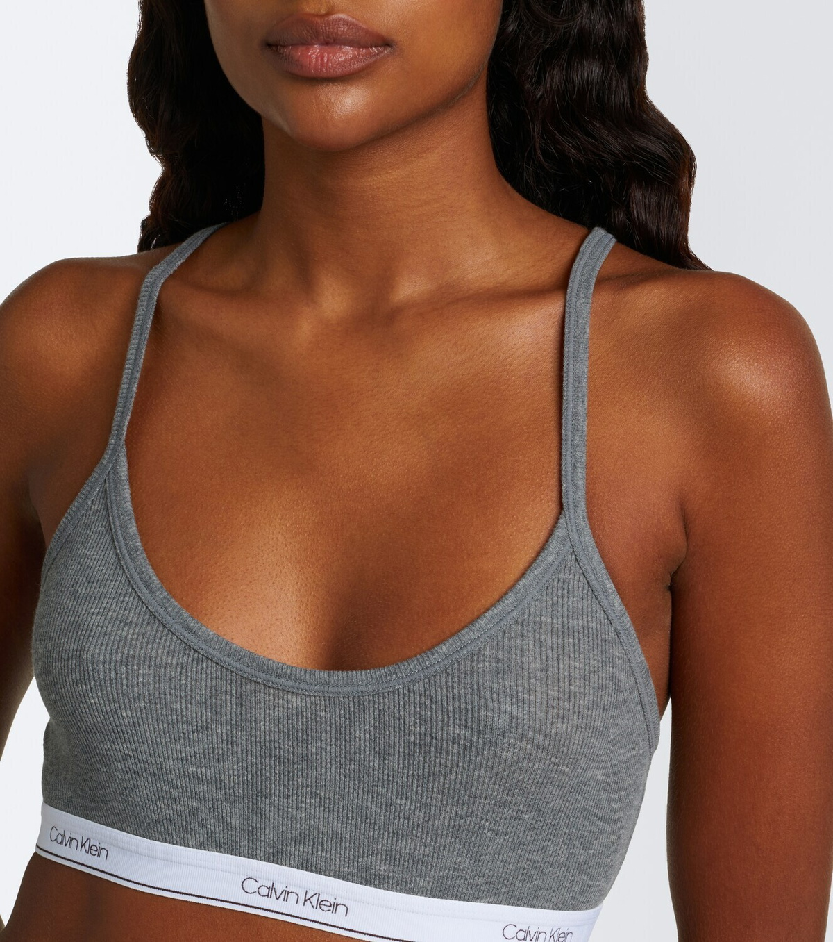 Calvin Klein Collection Sienna ribbed-knit cotton-blend bralette