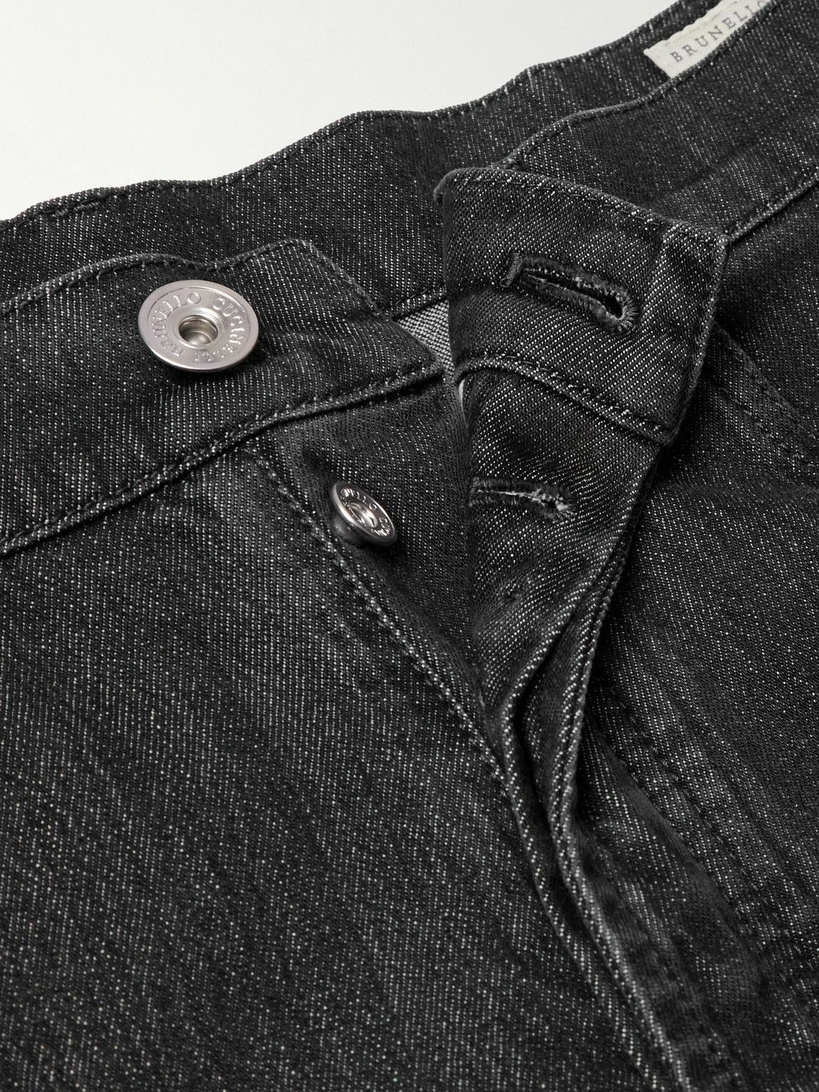 Brunello Cucinelli Bicolor Cotton Straight-Leg Jeans