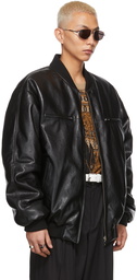 LU'U DAN SSENSE Exclusive Reversible Black Airbrush Leopard Jacket