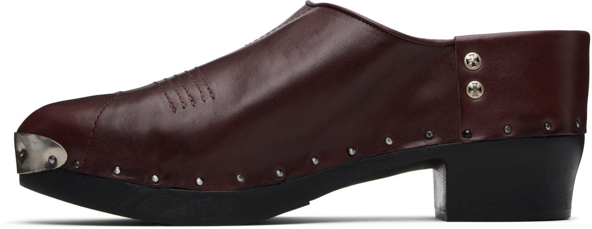 Enfants Riches Déprimés Burgundy Metal Hardware Clogs