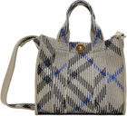 Burberry Beige Mini Check Knitted Tote