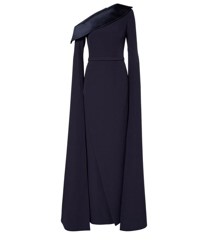 Photo: Safiyaa Rinoa caped crépe gown