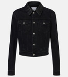 Bottega Veneta Intrecciato leather-trimmed denim jacket