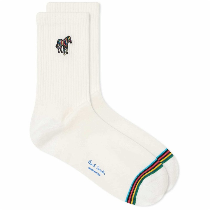 Photo: Paul Smith Men's Zebra Sports Socks in White 