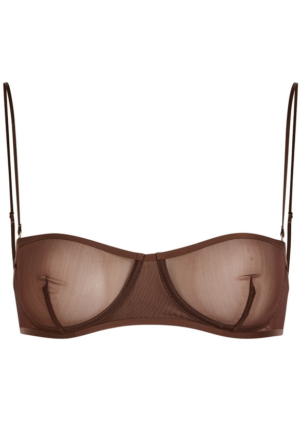 Photo: Calvin Klein Alden Unlined Stretch-mesh bra Brown