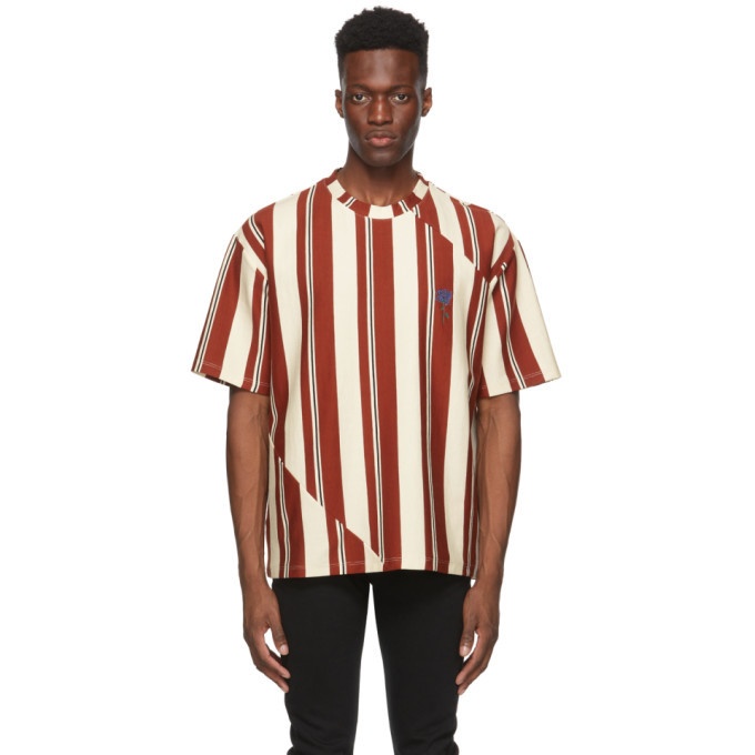 Photo: Opening Ceremony Red and Off-White Striped Twisted T-Shirt