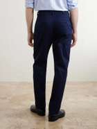 Dunhill - Straight-Leg Cotton-Blend Twill Trousers - Blue