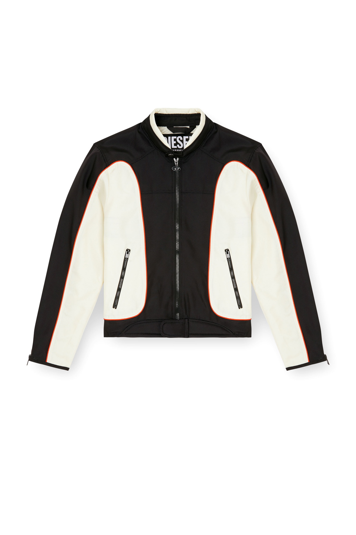 Diesel Colour-block biker jacket with piping - Jackets Mens in To Be Defined