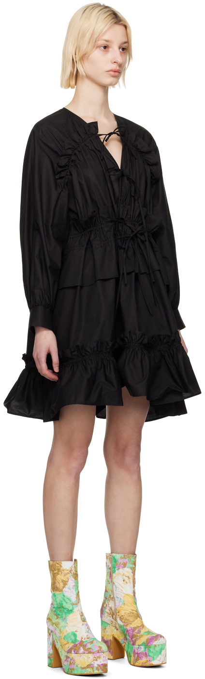 msgm black ruffle dress MSGM ruffle-detail Gown | Black