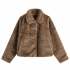 Meotine Women's Kelly Faux Fur Jacket in Light Brown