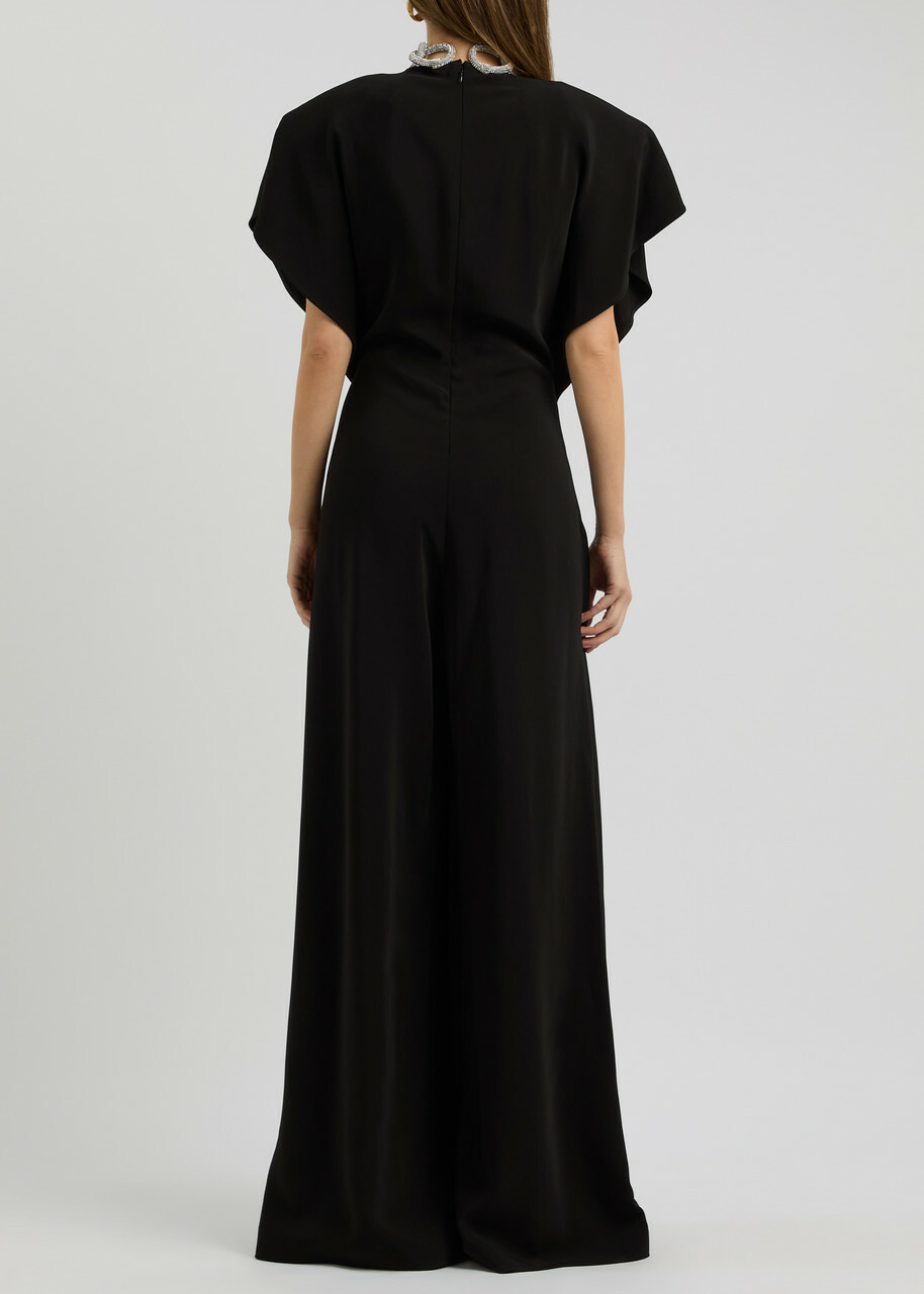 Stella Mccartney Crystal-embellished Jersey Jumpsuit Black