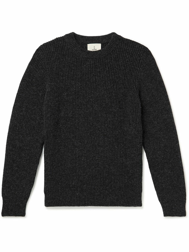 Photo: La Paz - Teixeira Ribbed Shetland Wool Sweater - Black