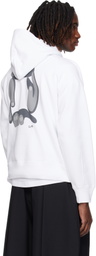 sacai White 'geoff sacai' Print Hoodie