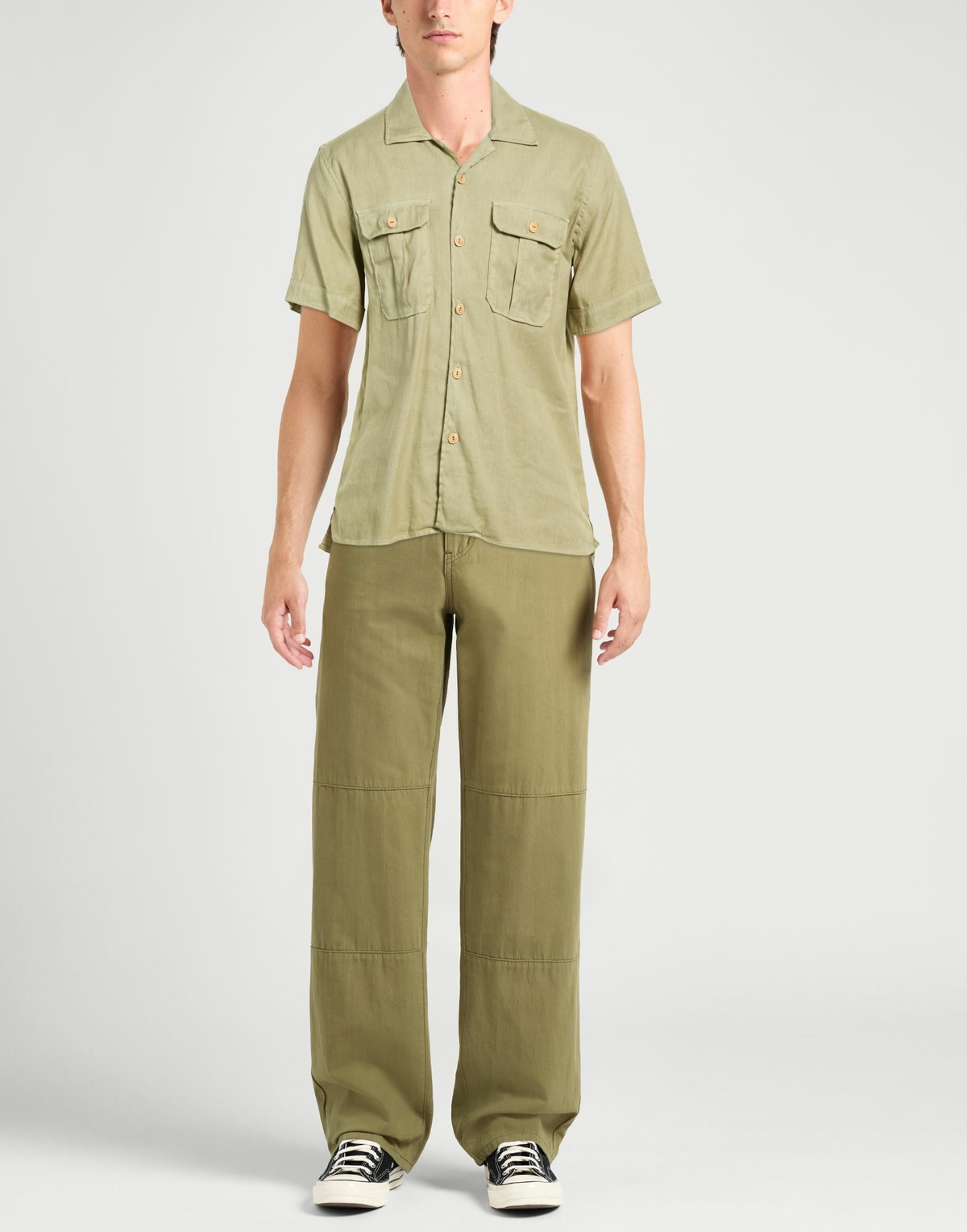 Eleventy Mens Shirt in Sage green