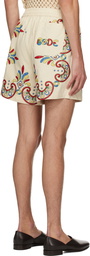 Bode Off-White Carnival Shorts