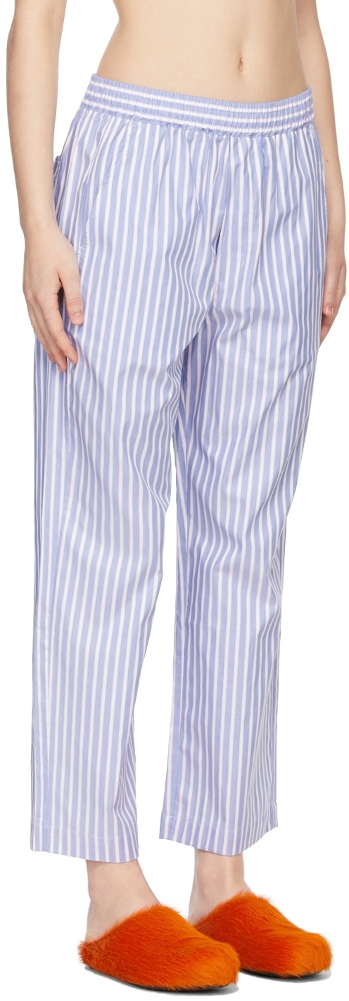 Thames MMXX Blue & White Cotton Stripe PJ Shirt
