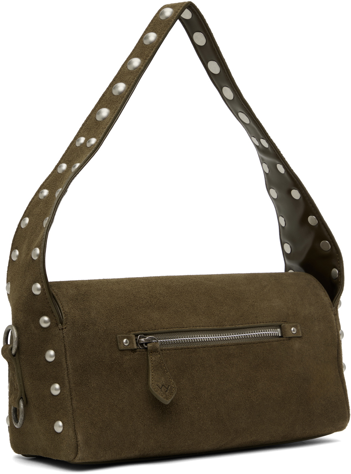 OPEN YY Brown Suede Stud Duffle Bag
