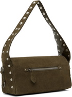 OPEN YY Brown Suede Stud Duffle Bag