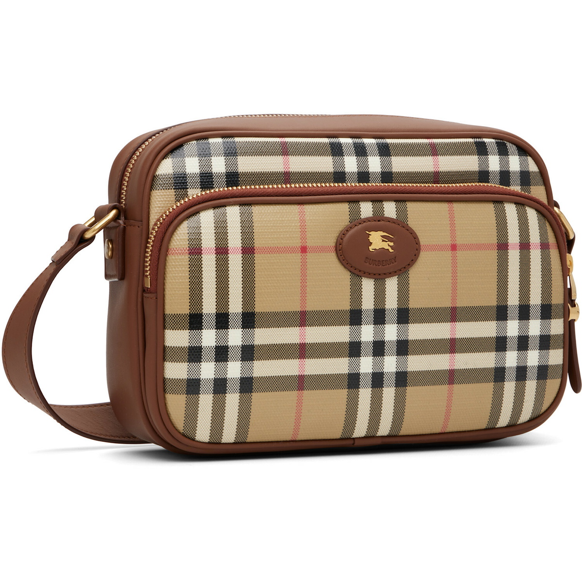Burberry Beige Check Pocket Crossbody Bag