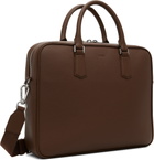 BOSS Brown Grained Leather Briefcase
