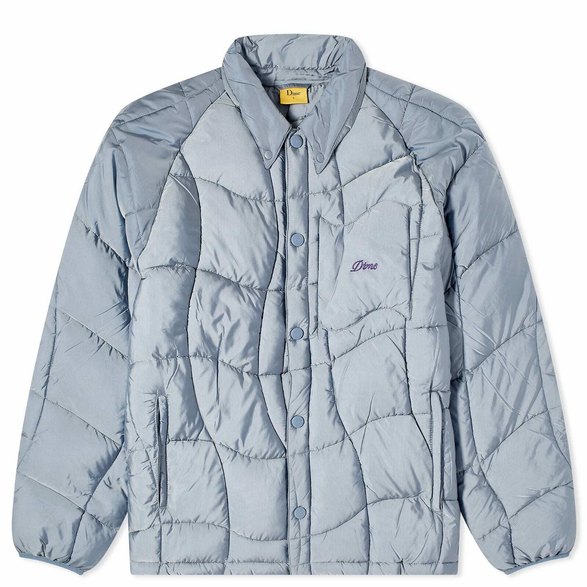 Photo: Dime Men's Wave Puffer Jacket in Silver Grey