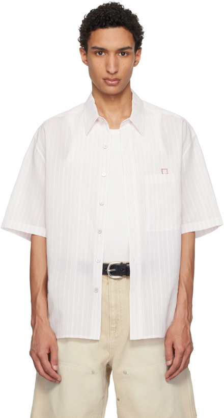 Photo: WOOYOUNGMI White & Pink Striped Shirt
