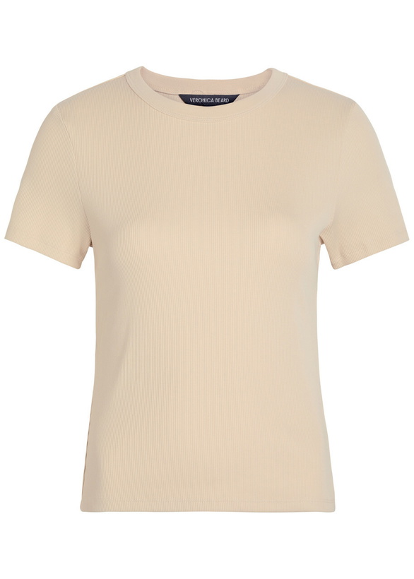 Photo: Veronica Beard Pruitt Ribbed Stretch-cotton T-shirt Cream