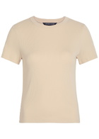 Veronica Beard Pruitt Ribbed Stretch-cotton T-shirt Cream