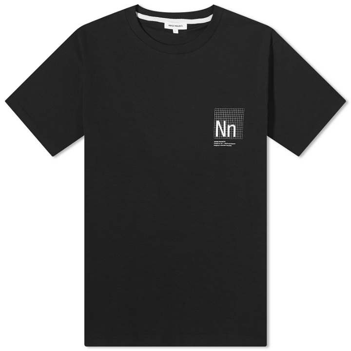 Photo: Norse Projects Men's Jakob Organic Interlock N Print T-Shirt in Black