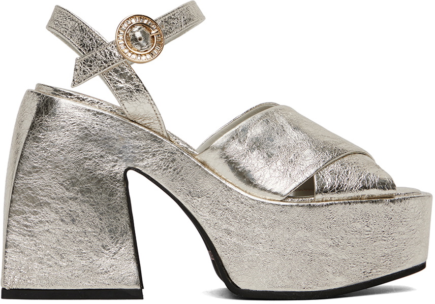 Nodaleto Silver Joni Heeled Sandals