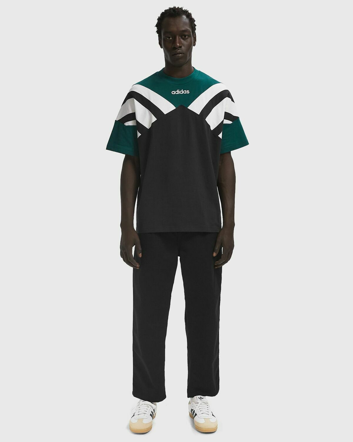 Adidas CUTLINE TEE black/green Mens Shortsleefe