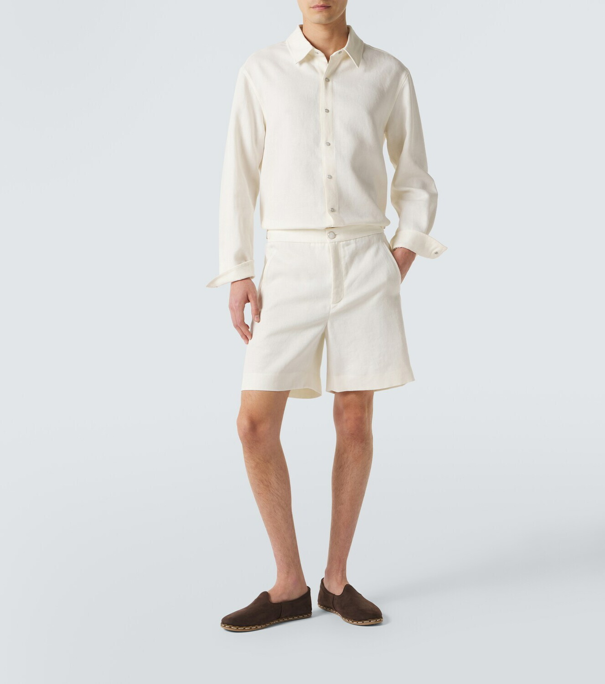 God's True Cashmere Linen shirt with moonstone