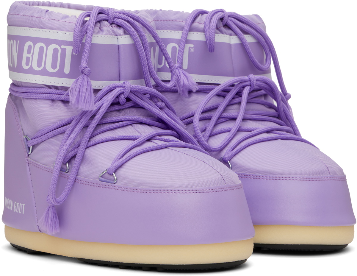 (取寄) レディース アイコン ロウ ナイロン ブーツ MOON BOOTS women Icon Low Nylon Boots (For Women)  Lilac Moon Boot Purple Icon Low Nylon Boots Moon Boot