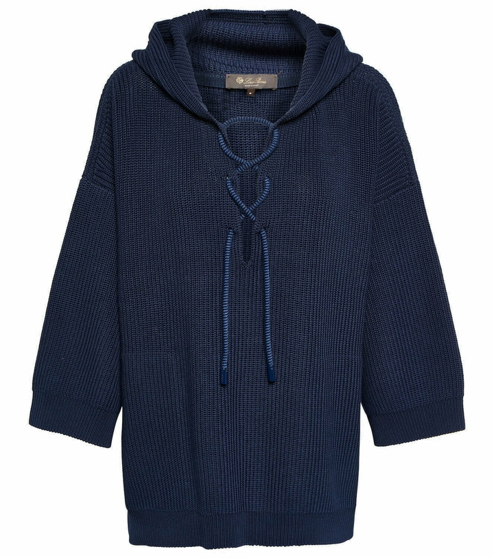 Photo: Loro Piana Lace-up cotton hoodie