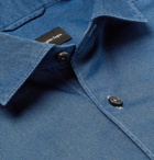 Ermenegildo Zegna - Slim-Fit Cutaway-Collar Denim Shirt - Blue