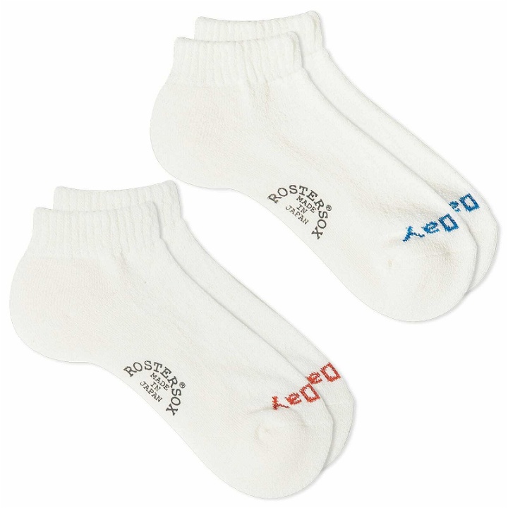 Photo: Rostersox Have A Nice Day Ankle Socks - 2 Pack in White