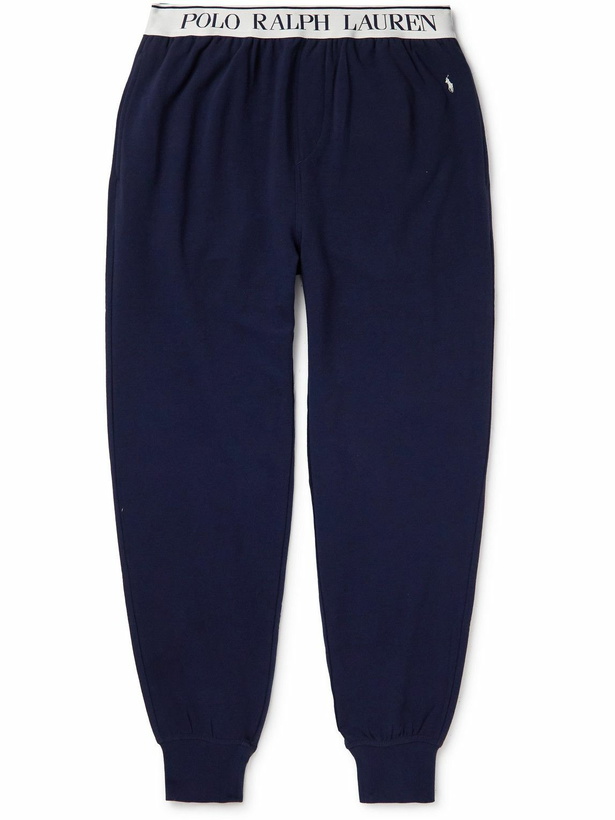 Photo: Polo Ralph Lauren - Tapered Logo-Detailed Cotton-Blend Jersey Pyjama Trousers - Blue