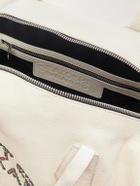 Satoshi Nakamoto - Studded Embellished Leather Weekend Bag - White