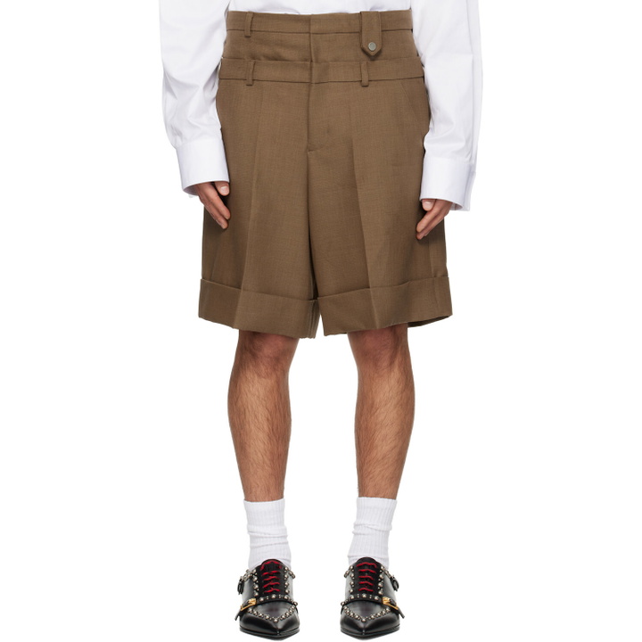 Photo: EGONlab Brown Double Waist Wool Shorts